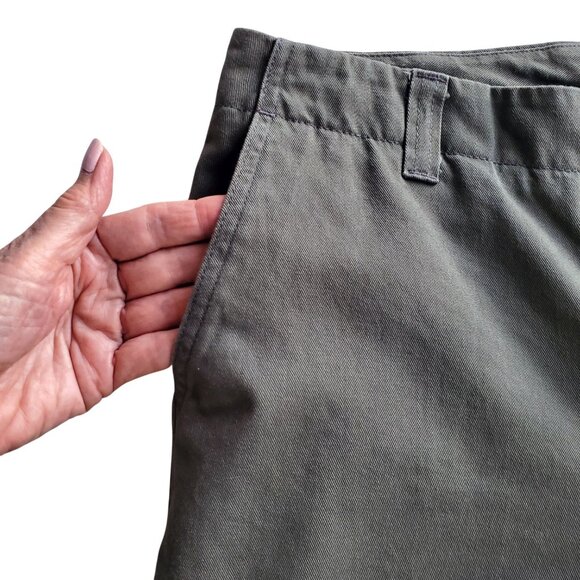 Gap Clean Cut Flat Front Pants Women's Khaki Deep Green 10L - Picture 3 of 11